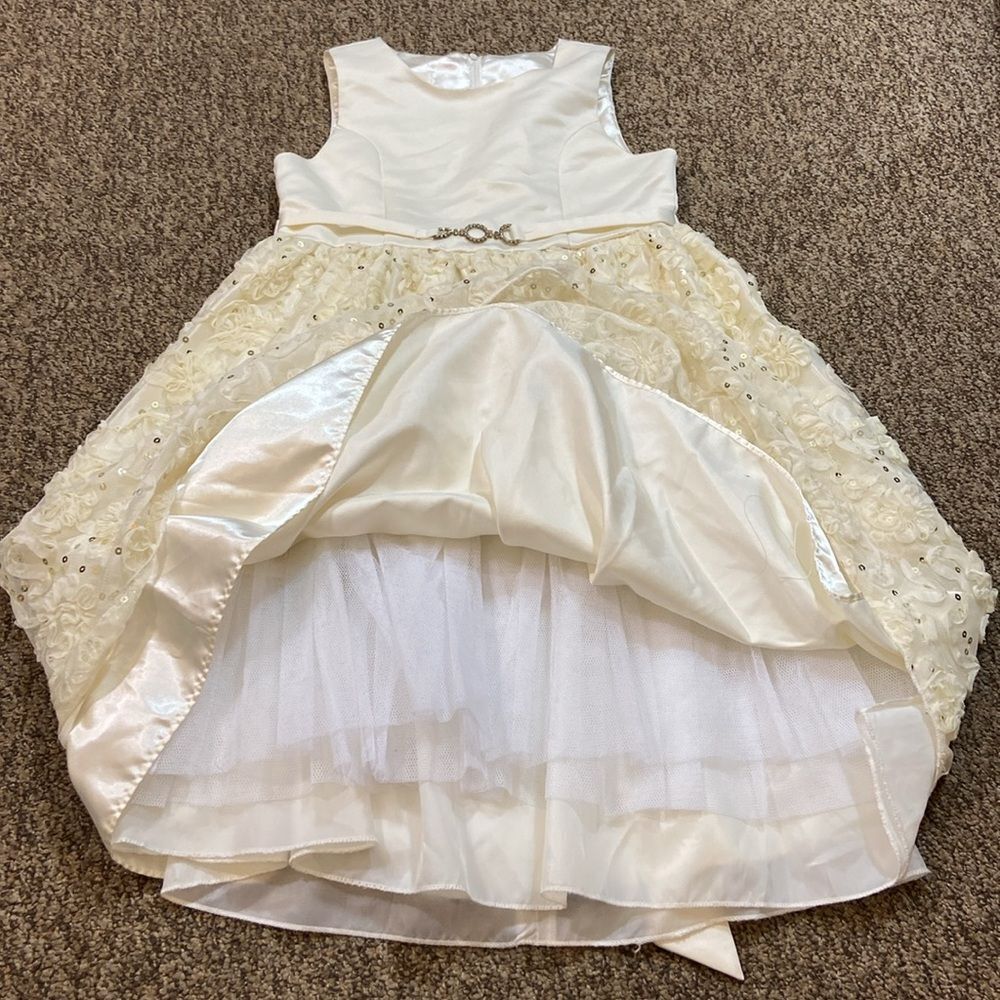 American Princess White and Cream A-Line Sleeveless Dress Size 8 - Picture 6 of 12